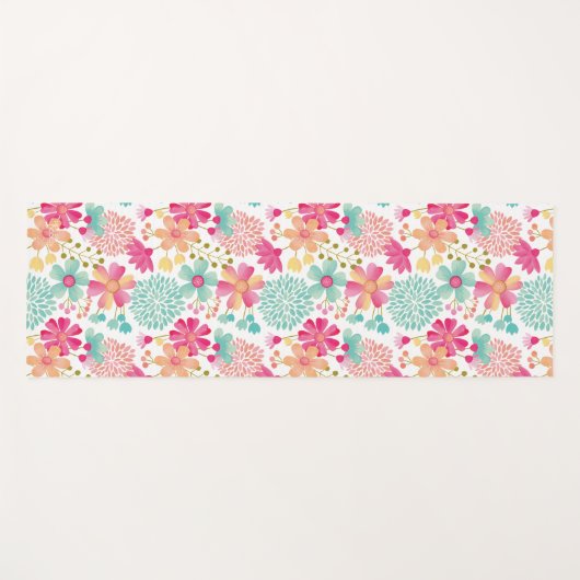 Pastel Floral Designer Yoga Exercise Vloermat Yogamat (Voorkant (horizontaal))