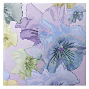 Pastel Floral Dream, Pansies Tegeltje
