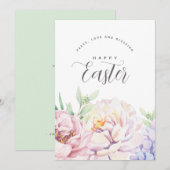 Pastel Floral Easter - Aangepast Wenskaart (Voorkant / Achterkant)