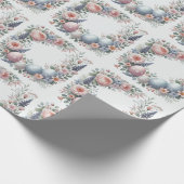 Pastel Floral Easter Egg Wrapping Paper Cadeaupapier (Hoek)