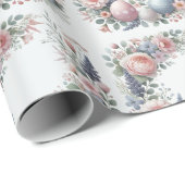 Pastel Floral Easter Egg Wrapping Paper Cadeaupapier (Rol Hoek)