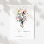 Pastel Floral Easter Luncheon Elegant Kaart