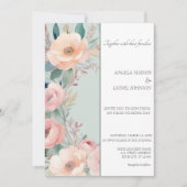 Pastel Floral Elegance bruiloft uitnodiging ontwer (Voorkant)