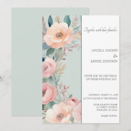 Pastel Floral Elegance bruiloft uitnodiging ontwer