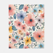 Pastel Floral Fantasy Fleece Deken (Voorkant)