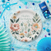 Pastel Floral Fiesta Papieren Bordje (Feest)