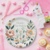 Pastel Floral Fiesta Papieren Bordje (Feest)