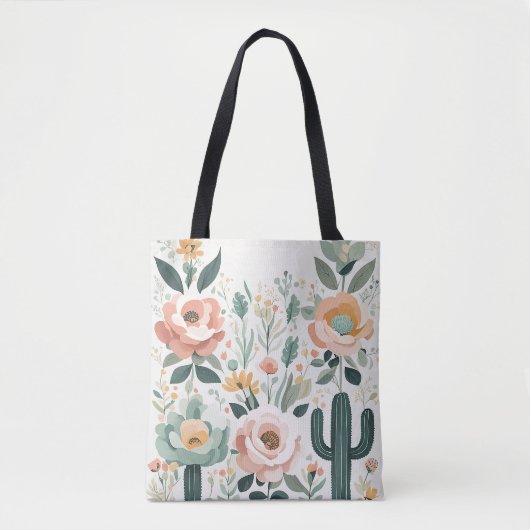 Pastel Floral Fiesta Tote Bag (Voorkant)