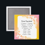 Pastel Floral Fridge Magnet<br><div class="desc">Zoek gemakkelijk een recept dat equivalenten meet met deze lijst van gangbare meetequivalenten voor het bakken en koken in de keuken. In pastelpinken en sinaasappels met een eenvoudig bloempatroon, door MomsRetro</div>
