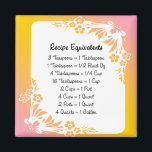 Pastel Floral Fridge Magnet<br><div class="desc">Zoek gemakkelijk een recept dat equivalenten meet met deze lijst van gangbare meetequivalenten voor het bakken en koken in de keuken. In pastelpinken en sinaasappels met een eenvoudig bloempatroon, door MomsRetro</div>