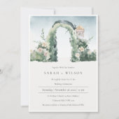 Pastel Floral Garden Arch Botanical Wedding Invite Bedankkaart (Voorkant)