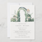 Pastel Floral Garden Arch Botanical Wedding Invite Bedankkaart (Voorkant)