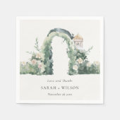 Pastel Floral Garden Arch Botanische Bedankt Servet (Voorkant)