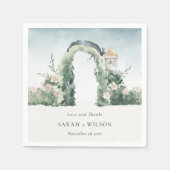Pastel Floral Garden Arch Botanische Bedankt Servet (Voorkant)