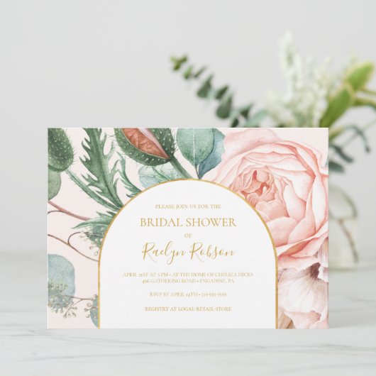 Pastel Floral Garden | Horizontaal Vrijgezellenfee Kaart (Staand voorkant)