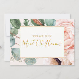Pastel Floral Garden | Maid of Honor proposal card Kaart