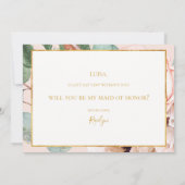 Pastel Floral Garden | Maid of Honor proposal card Kaart (Achterkant)