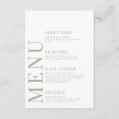 Pastel Floral Garden Minimalistische Wedding Menu (Voorkant)