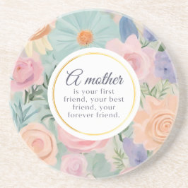 Pastel Floral Garden Moederdag Onderzetter