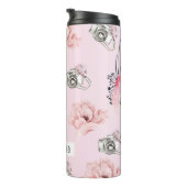 Pastel Floral, gepersonaliseerd Roos Thermosbeker (Geroteerd rechts)