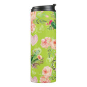 Pastel Floral Gepersonaliseerde Cactus Thermosbeker (Gedraaid links)