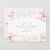 Pastel Floral Grace Wedding Reception Card Kaart (Voorkant)