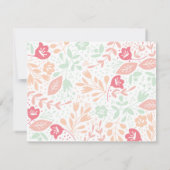 Pastel Floral Grace Wedding Reception Card Kaart (Achterkant)
