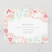 Pastel Floral Grace Wedding Reception Card Kaart (Voorkant / Achterkant)