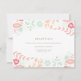 Pastel Floral Grace Wedding Reception Card Kaart