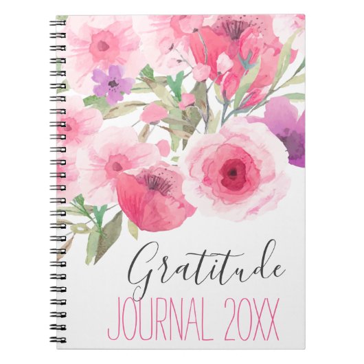 Pastel floral gratitude journal notitieboek (Voorkant)
