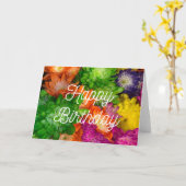 Pastel Floral Happy Birthday Kaart (Gele Bloem)