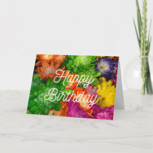 Pastel Floral Happy Birthday Kaart