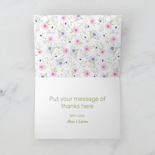 Pastel Floral Hartelijk dank Kaart (Binnen)