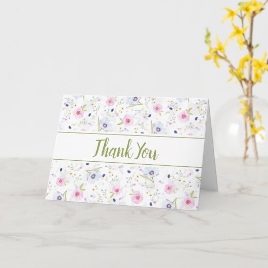 Pastel Floral Hartelijk dank Kaart (Gele Bloem)