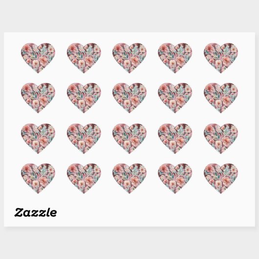 Pastel Floral Heart Sticker (Vel)