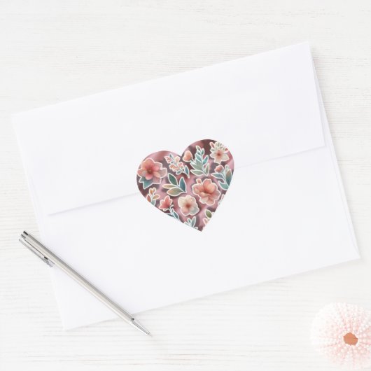 Pastel Floral Heart Sticker (Envelop)