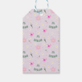 Pastel Floral Hi Spring Wrapping Paper Cadeaulabel (Voorkant)