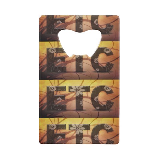 Pastel Floral Hippy ETC abstract Creditkaart Flessenopener (Voorkant)