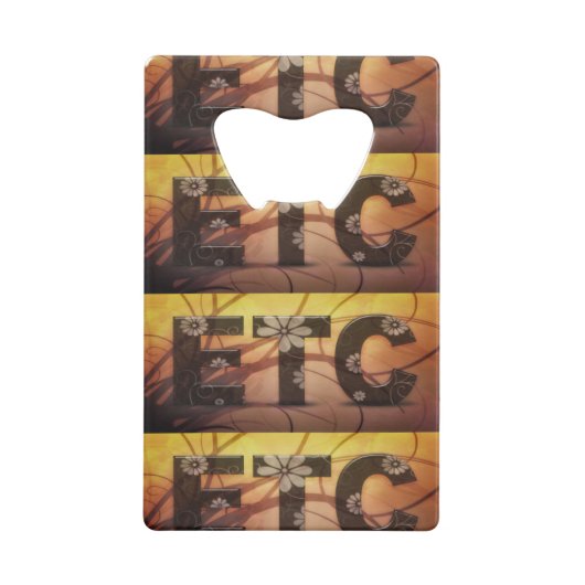 Pastel Floral Hippy ETC abstract Creditkaart Flessenopener (Achterkant)