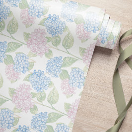 Pastel Floral Hydrangea Wrapping Paper Cadeaupapier