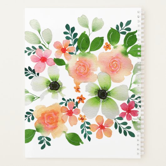 Pastel floral journal  planner (Achterkant)