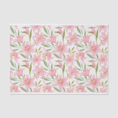 Pastel floral lelie roze groen tissuepapier (Voorkant)