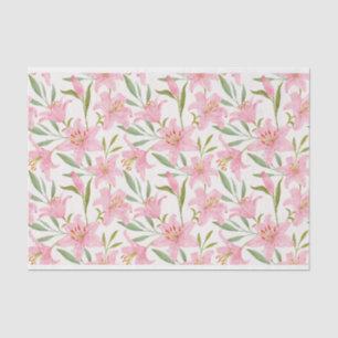 Pastel floral lelie roze groen tissuepapier