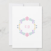 Pastel Floral Lijst bruiloft uitnodiging Kaart (Achterkant)