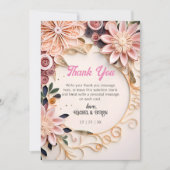 Pastel Floral Lijst Weddenschap Gepersonaliseerd Q Bedankkaart (Voorkant)