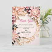 Pastel Floral Lijst Weddenschap Gepersonaliseerd Q Bedankkaart (Staand voorkant)