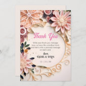 Pastel Floral Lijst Weddenschap Gepersonaliseerd Q Bedankkaart (Voorkant / Achterkant)