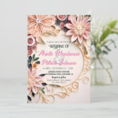 Pastel Floral Lijst Weddenschap Gepersonaliseerd Q Kaart (Staand voorkant)