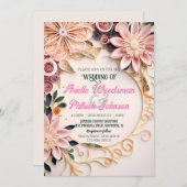 Pastel Floral Lijst Weddenschap Gepersonaliseerd Q Kaart (Voorkant / Achterkant)