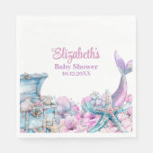 Pastel Floral Mermaid Tail Baby shower Servet (Voorkant)